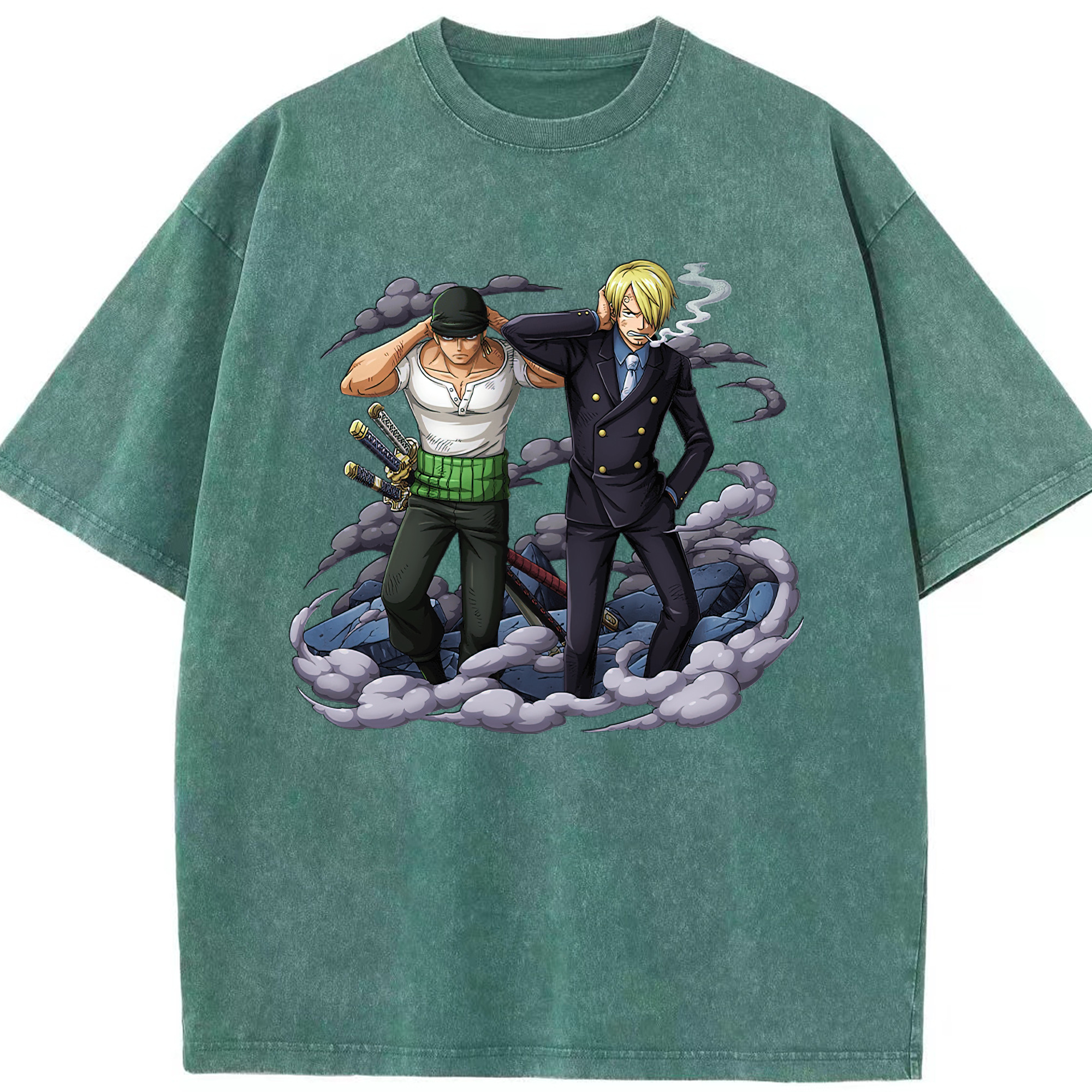 ワンピース サンジ ONE PIECE Sanji 綿100% ヴィンテージ風 半袖Tシャツ（フロントプリント）